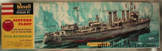 Revell 1/240 DD-131 USS Buchanan Four Stack Destroyer, H375-149 plastic model kit